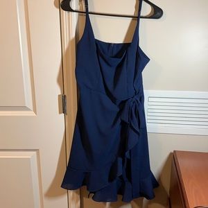 Navy spaghetti strap dress with adjustable straps!